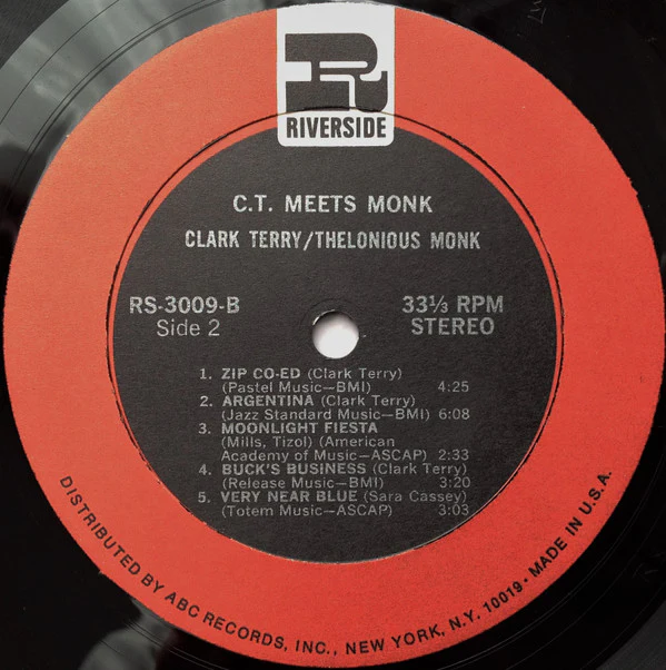 Clark Terry And Thelonious Monk - C.T. Meets Monk (LP, Album, RE, RM) (Very Good Plus (VG+)) - Image 4