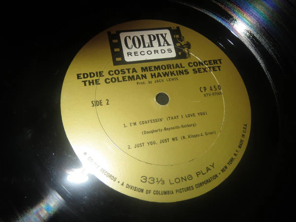 Clark Terry Quartet / Coleman Hawkins Sextet - Eddie Costa: Memorial Concert (LP, Album, Mono) (Very Good Plus (VG+)) - Image 4