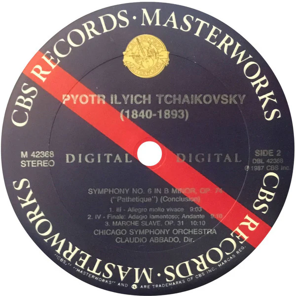 Claudio Abbado, Pyotr Ilyich Tchaikovsky, Chicago Symphony Orchestra - Symphony No. 6 "Pathetique" / Marche Slave (LP, Album) (Mint (M)) - Image 4