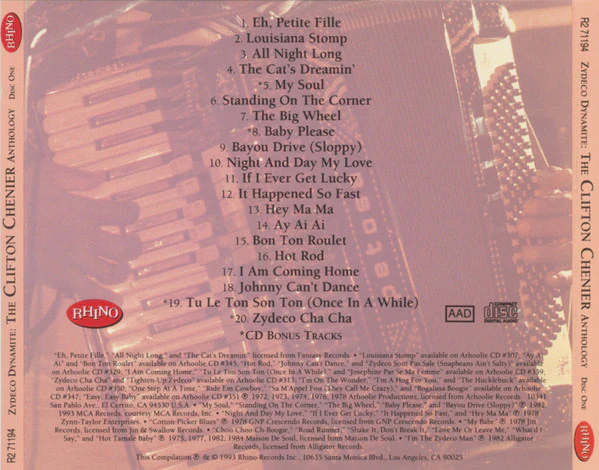 Clifton Chenier - Zydeco Dynamite: The Clifton Chenier Anthology (Box + 2xCD, Comp) (Near Mint (NM or M-)) - Image 5