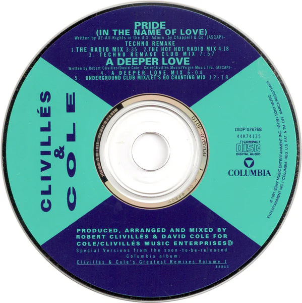 Clivillés & Cole - Pride (In The Name Of Love) (CD, Maxi) (Near Mint (NM or M-)) - Image 3