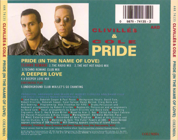 Clivillés & Cole - Pride (In The Name Of Love) (CD, Maxi) (Near Mint (NM or M-)) - Image 4