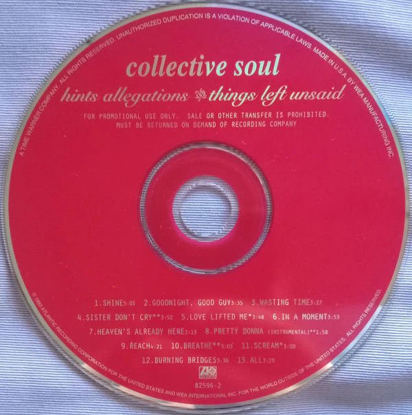 Collective Soul - Hints Allegations & Things Left Unsaid (CD, Album, Promo) (Near Mint (NM or M-)) - Image 3