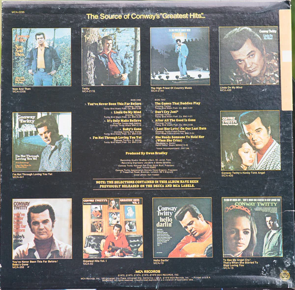 Conway Twitty - Conway Twitty's Greatest Hits Vol. II (LP, Comp, Club, CRC) (Very Good Plus (VG+)) - Image 2