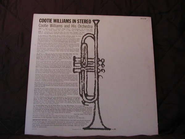 Cootie Williams And His Orchestra - Cootie Williams In Stereo (LP, Album, Ind) (Very Good Plus (VG+)) - Image 2