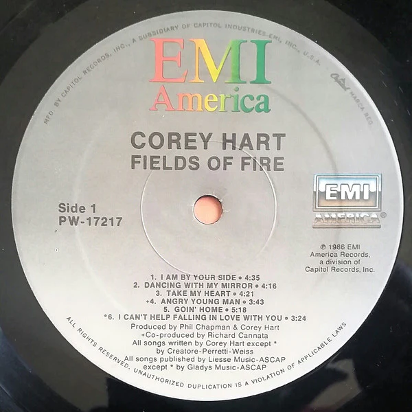 Corey Hart - Fields Of Fire (LP, Album) (Near Mint (NM or M-)) - Image 4