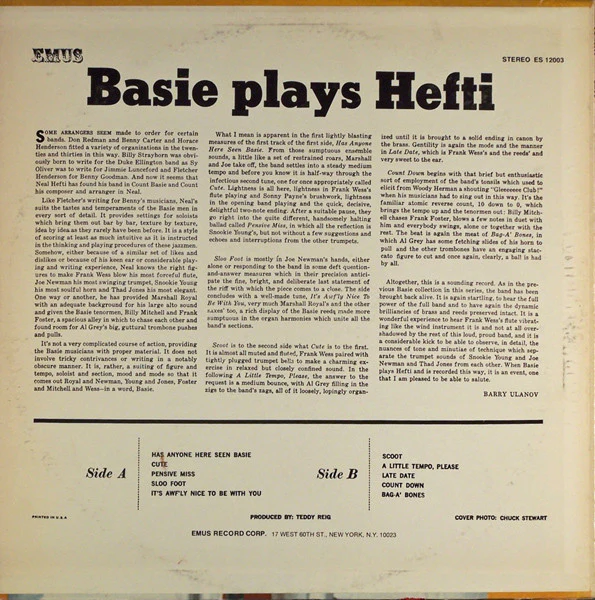 Count Basie - Basie Plays Hefti (LP, Album, RE) (Very Good Plus (VG+)) - Image 2