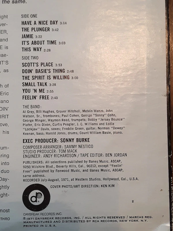 Count Basie - Have A Nice Day (LP, Album) (Very Good Plus (VG+)) - Image 5