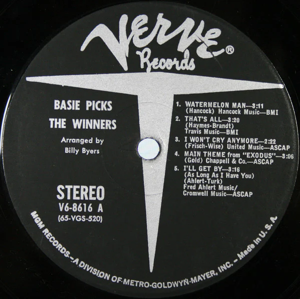 Count Basie Orchestra - Basie Picks The Winners (LP, Album) (Good Plus (G+)) - Image 3