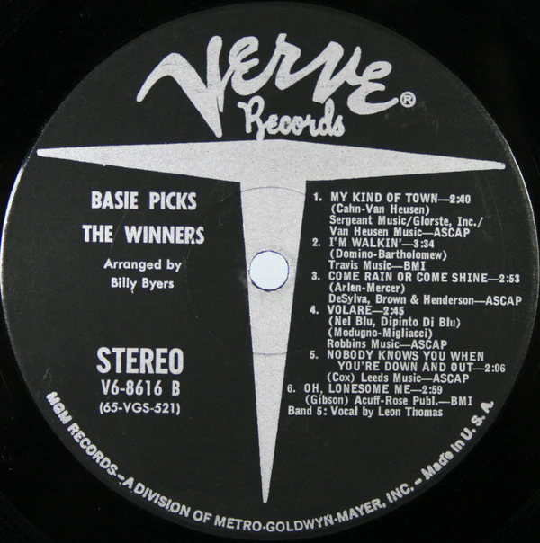 Count Basie Orchestra - Basie Picks The Winners (LP, Album) (Good Plus (G+)) - Image 4