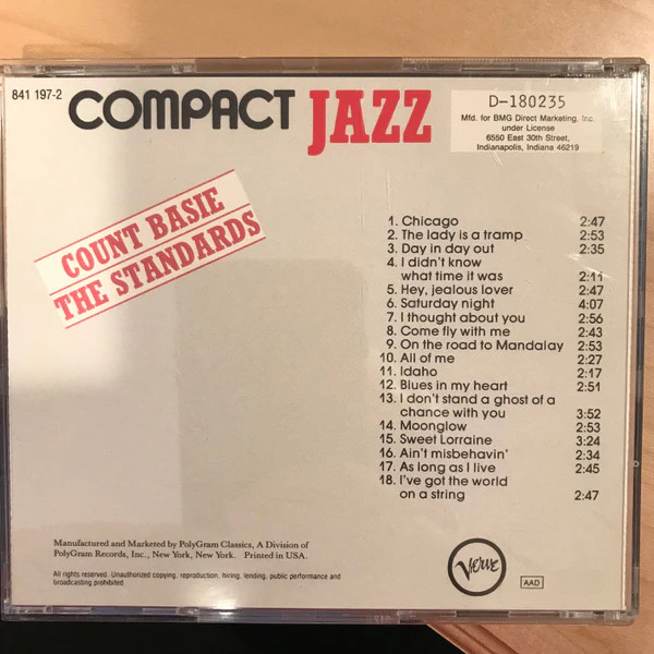 Count Basie - The Standards (CD, Comp, Club) (Very Good Plus (VG+)) - Image 2