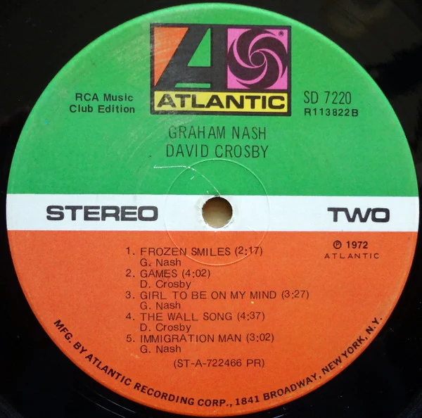 Crosby & Nash - Graham Nash / David Crosby (LP, Album, Club, Tri) (Good Plus (G+)) - Image 4
