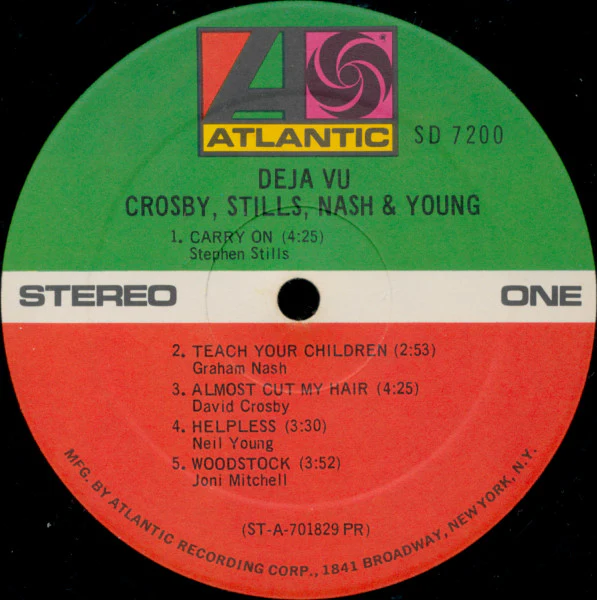 Crosby, Stills, Nash & Young / Dallas Taylor & Greg Reeves - Déjà Vu (LP, Album, Club, PR ) (Very Good Plus (VG+)) - Image 4