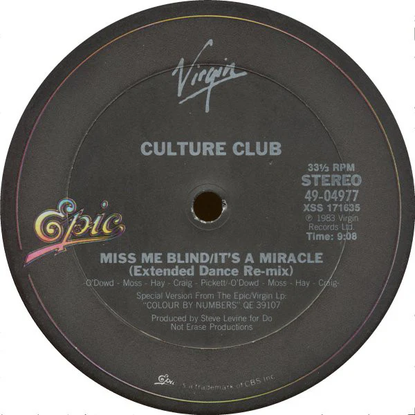 Culture Club - Miss Me Blind / It's A Miracle (12", Single) NEW & SEALED - Image 3
