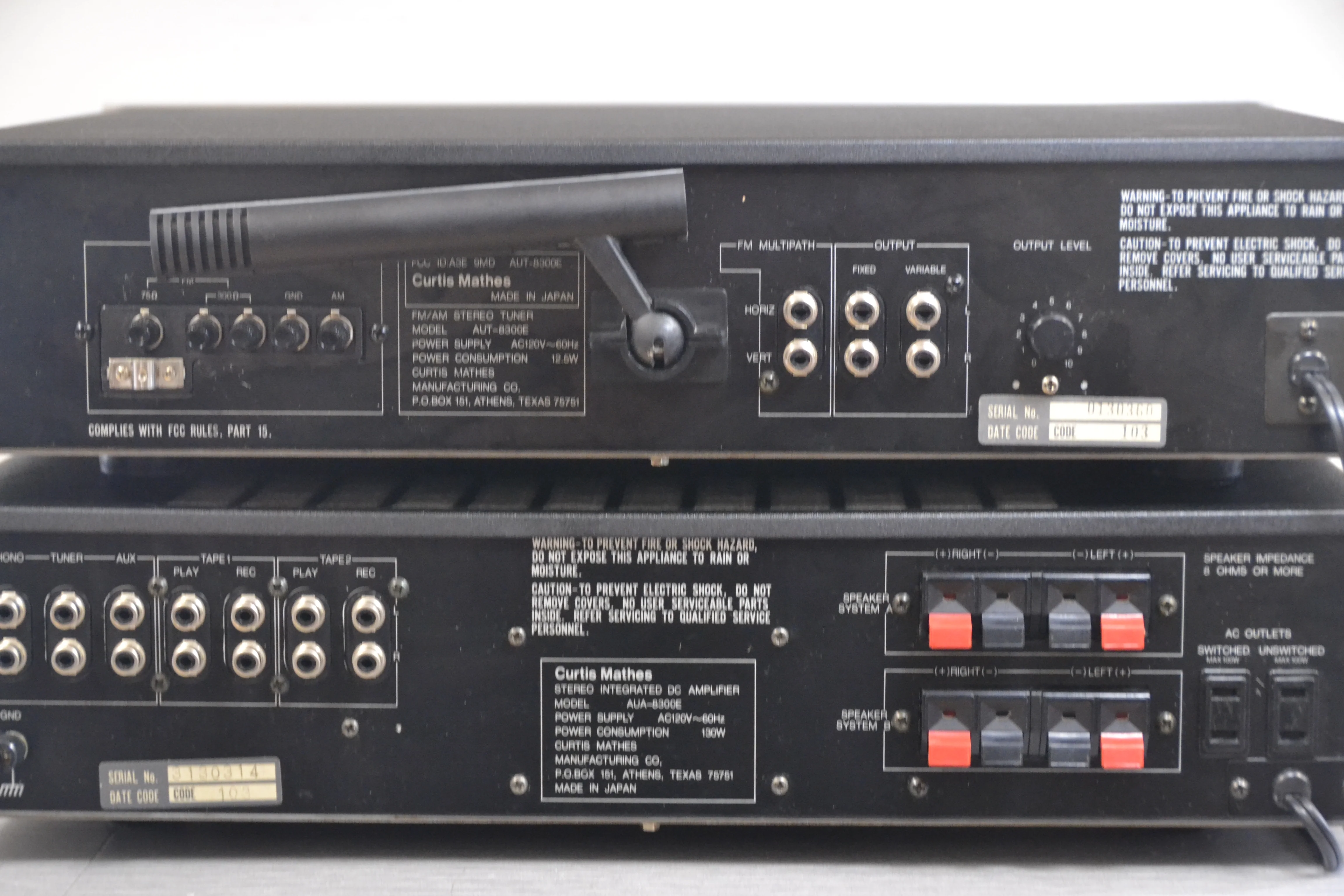 Curtis Mathes (NEC) AUA-8300E  Stereo Integrated Amplifier * 65W RMS * AUT-8300e Tuner - Image 9