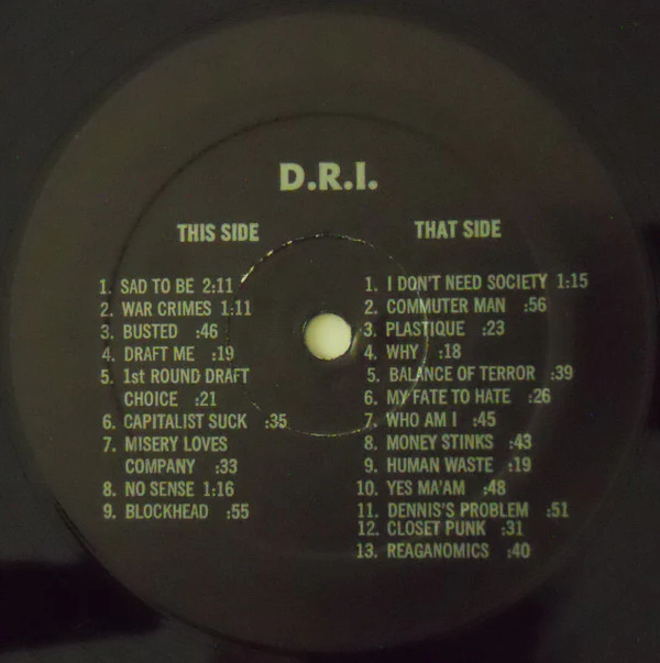 Dirty Rotten Imbeciles - Dirty Rotten LP (LP, Album, M/Print, RE) (Very Good Plus (VG+)) - Image 3