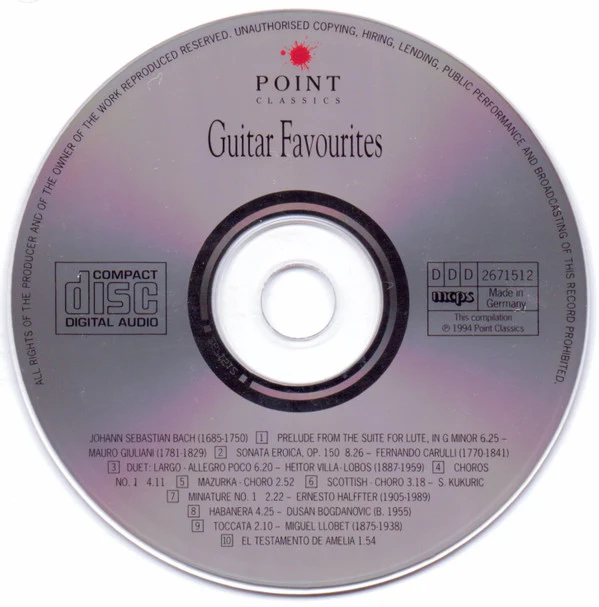 Dakko Petrinjak*, Various - Guitar Favourites (CD, Comp) (Very Good Plus (VG+)) - Image 3