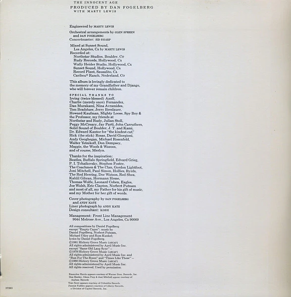 Dan Fogelberg - The Innocent Age (2xLP, Album, Ter) (Very Good Plus (VG+)) - Image 2