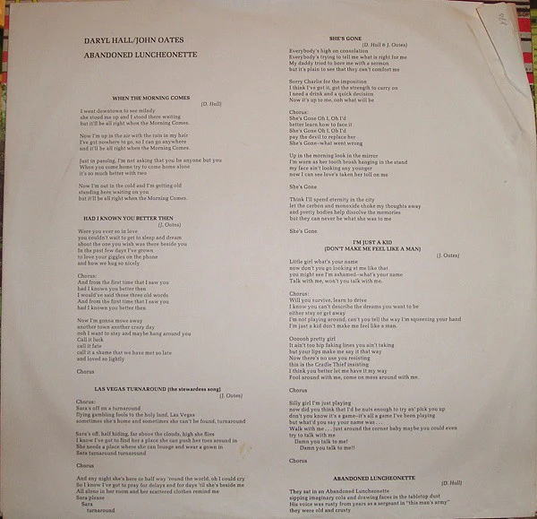 Daryl Hall & John Oates - Abandoned Luncheonette (LP, Album, RE, PR ) (Very Good Plus (VG+)) - Image 5