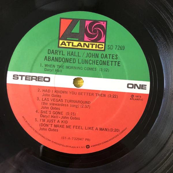 Daryl Hall & John Oates - Abandoned Luncheonette (LP, Album, RP, PR ) (Very Good (VG)) - Image 3