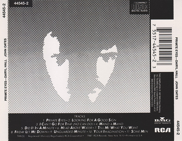 Daryl Hall & John Oates - Private Eyes (CD, Album, RE) (Near Mint (NM or M-)) - Image 2