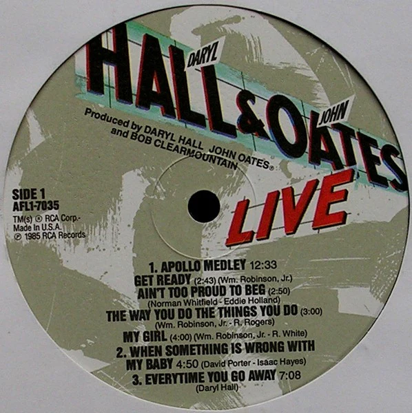 Daryl Hall & John Oates With David Ruffin & Eddie Kendricks - Live At The Apollo (LP, Album) (Near Mint (NM or M-)) - Image 3