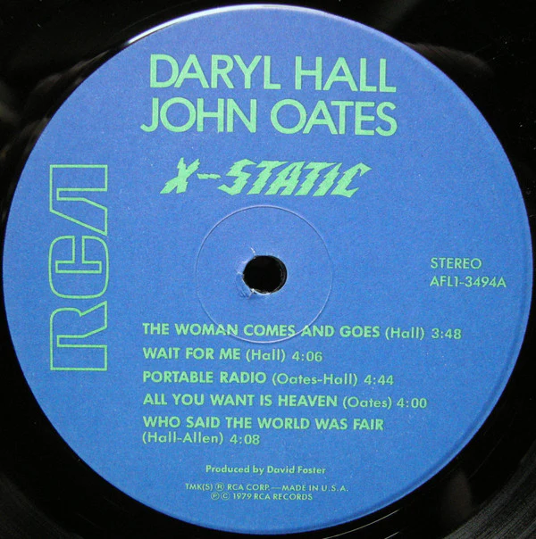 Daryl Hall & John Oates - X-Static (LP, Album, Ind) (Near Mint (NM or M-)) - Image 3