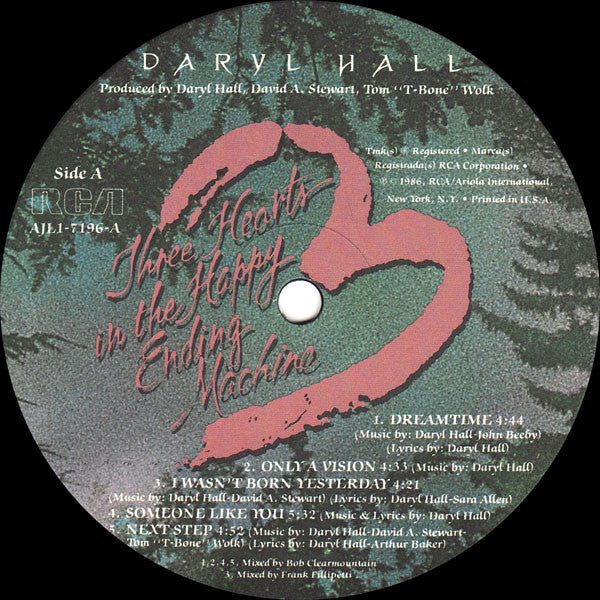Daryl Hall - Three Hearts In The Happy Ending Machine (LP, Album, Ind) (Very Good (VG)) - Image 3