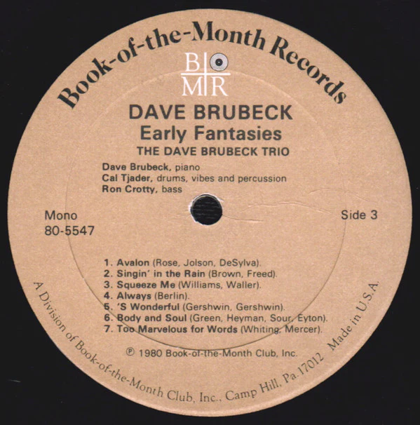 Dave Brubeck - Early Fantasies (3xLP, Comp, Mono + Box) (Near Mint (NM or M-)) - Image 4