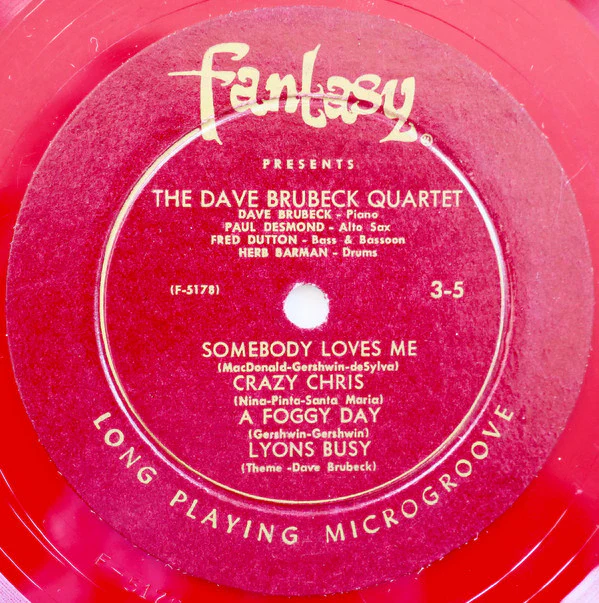 The Dave Brubeck Quartet - Dave Brubeck Quartet (10", Comp, Mono, Red) (Very Good (VG)) - Image 5