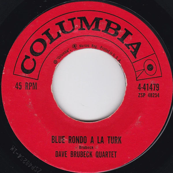 Dave Brubeck Quartet* - Take Five / Blue Rondo A La Turk (7", Single, Styrene, Ter) (Very Good (VG)) - Image 2