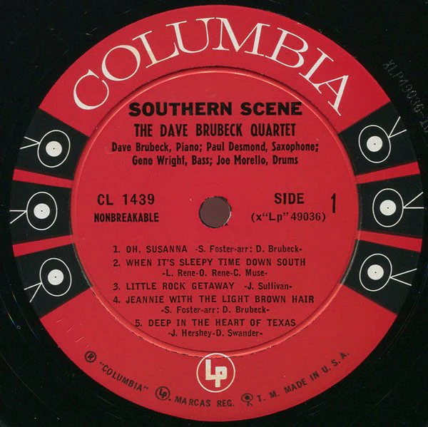 The Dave Brubeck Quartet, The Dave Brubeck Trio And The Dave Brubeck Duo - Southern Scene (LP, Album, Mono) (Near Mint (NM or M-)) - Image 2