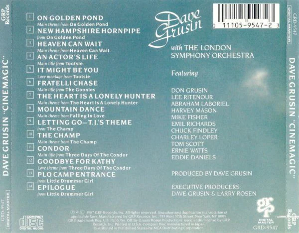 Dave Grusin - Cinemagic (CD, Album) (Very Good Plus (VG+)) - Image 2