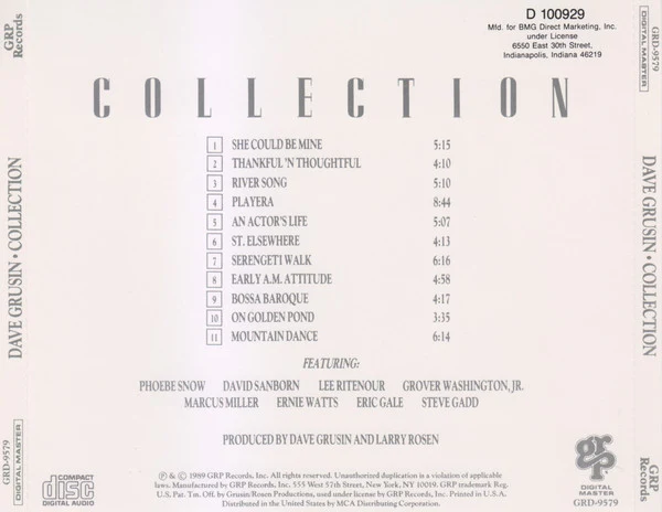 Dave Grusin - Collection (CD, Comp, Club) (Very Good Plus (VG+)) - Image 2