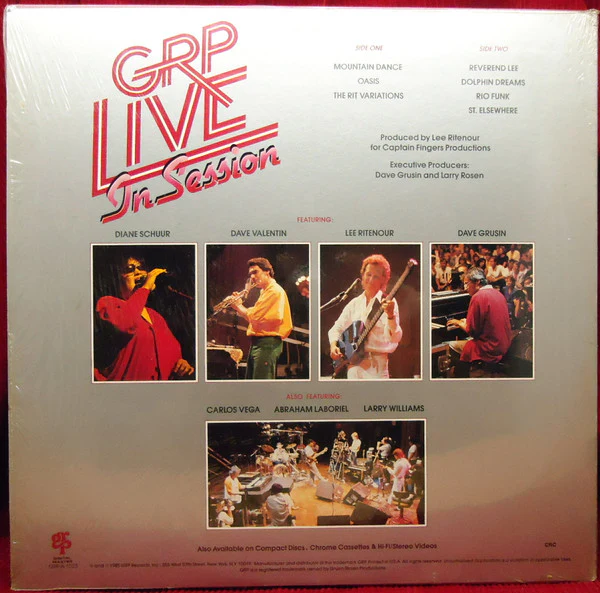 Dave Grusin / Lee Ritenour / Diane Schuur / Dave Valentin - GRP Live In Session (LP, Album, Club) (Very Good (VG)) - Image 2