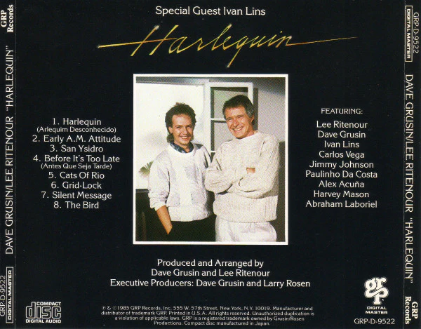 Dave Grusin / Lee Ritenour - Harlequin (CD, Album) (Very Good Plus (VG+)) - Image 2