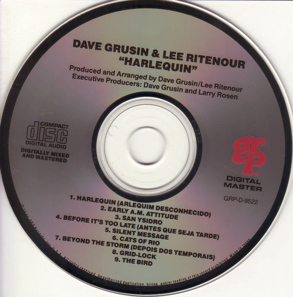 Dave Grusin / Lee Ritenour - Harlequin (CD, Album) (Very Good Plus (VG+)) - Image 3