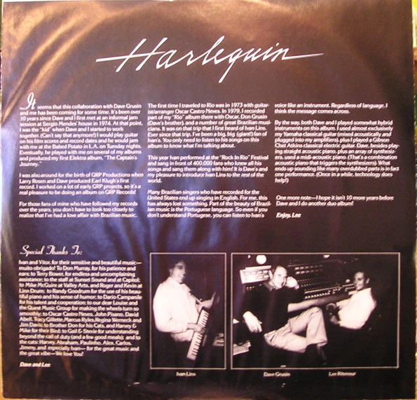 Dave Grusin, Lee Ritenour - Harlequin (LP, Album, No ) (Very Good Plus (VG+)) - Image 5