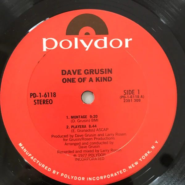 Dave Grusin - One Of A Kind (LP, Album, Pit) (Very Good Plus (VG+)) - Image 3