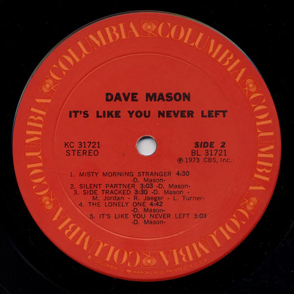 Dave Mason - It's Like You Never Left (LP, Album, Gat) (Near Mint (NM or M-)) - Image 5