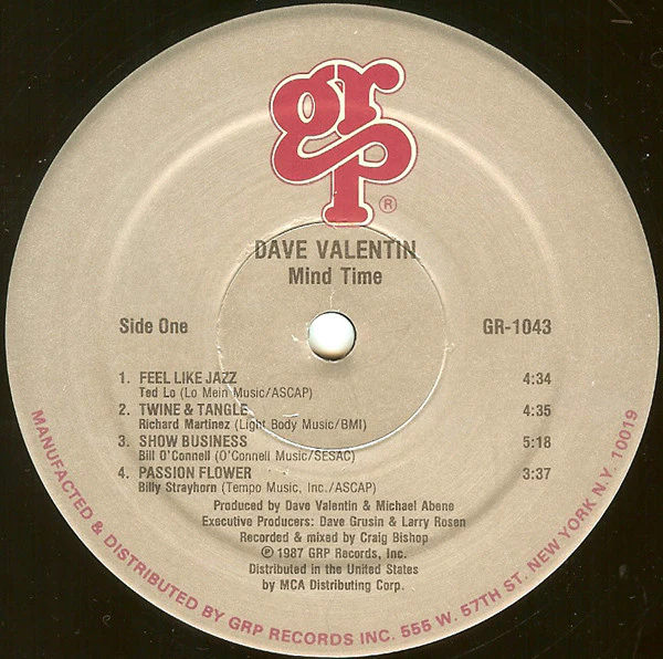 Dave Valentin - Mind Time (LP, Album) (Near Mint (NM or M-)) - Image 3