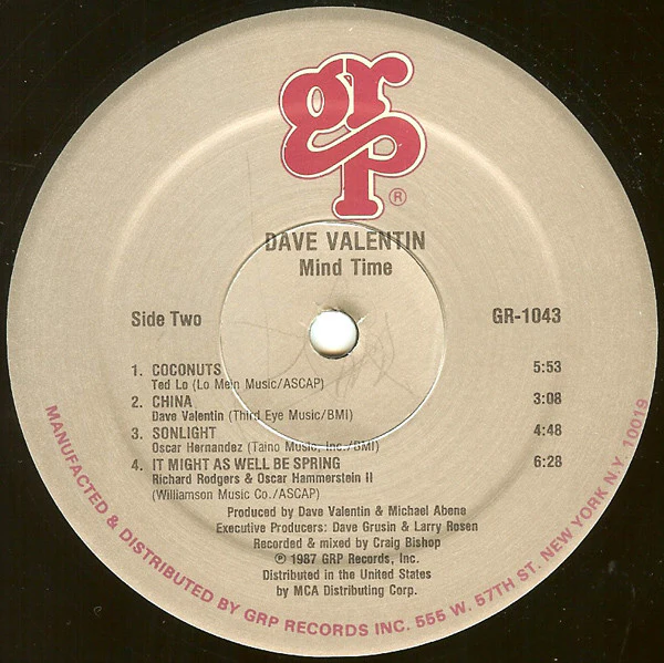 Dave Valentin - Mind Time (LP, Album) (Near Mint (NM or M-)) - Image 4