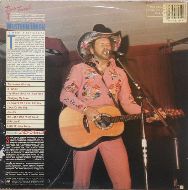 David Allan Coe - Tennessee Whiskey (LP, CX) (Near Mint (NM or M-)) - Image 2