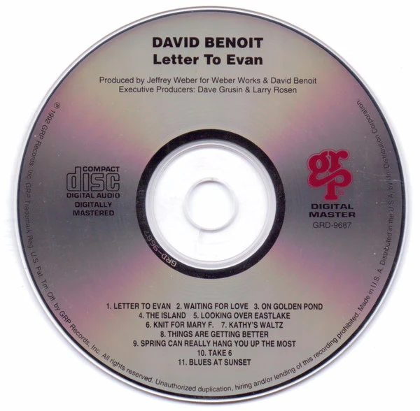 David Benoit - Letter To Evan (CD, Album) (Near Mint (NM or M-)) - Image 3
