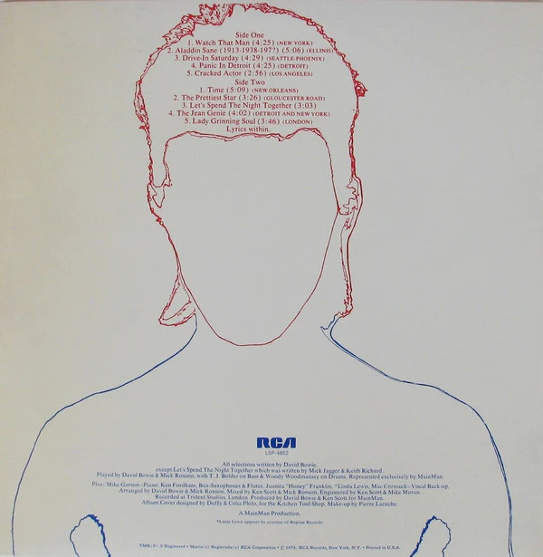 David Bowie - Aladdin Sane (LP, Album, Ind) (Good Plus (G+)) - Image 3