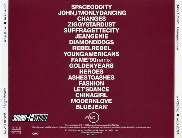 David Bowie - Changesbowie (CD, Comp, Club, PDO) (Very Good Plus (VG+)) - Image 2