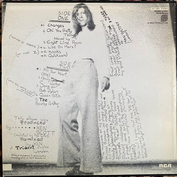 David Bowie - Hunky Dory (LP, Album, RE, Ind) (Near Mint (NM or M-)) - Image 2
