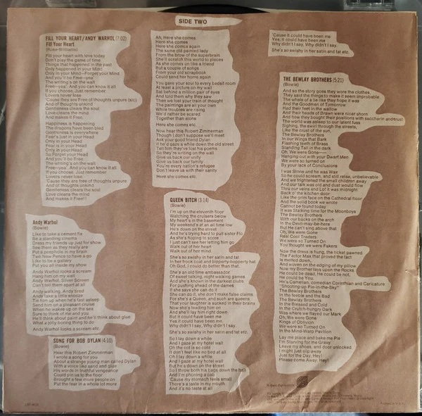 David Bowie - Hunky Dory (LP, Album, RE) (Very Good (VG)) - Image 4