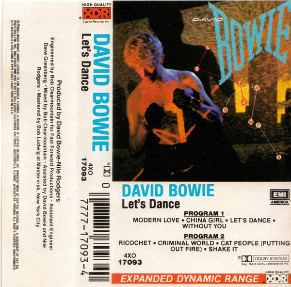 David Bowie - Let's Dance (Cass, Album, XDR) (Near Mint (NM or M-))