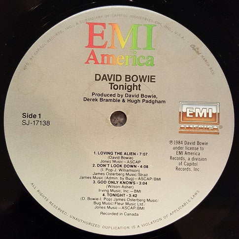 David Bowie - Tonight (LP, Album, Win) (Very Good Plus (VG+)) - Image 3